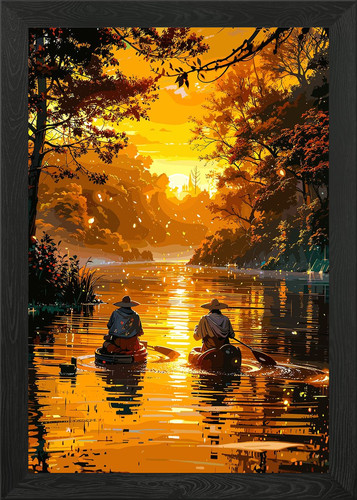 Golden river canoe trip - river, framed
